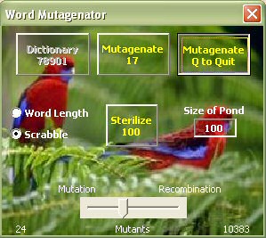 Control Panel from Word Mutagenator